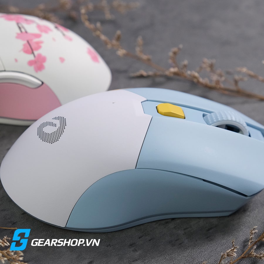 Chuột DareU EM901X White Blue RGB Superlight Wireless - Gearshop.vn